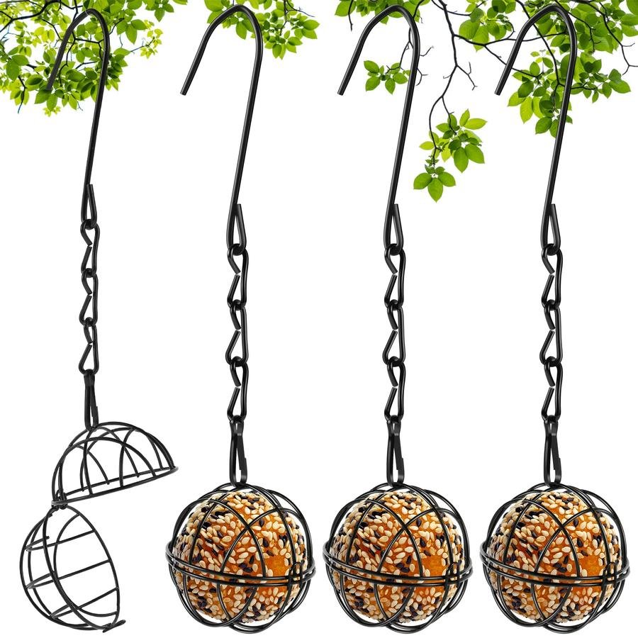 Four Metal Fat Ball Feeders for Your Garden