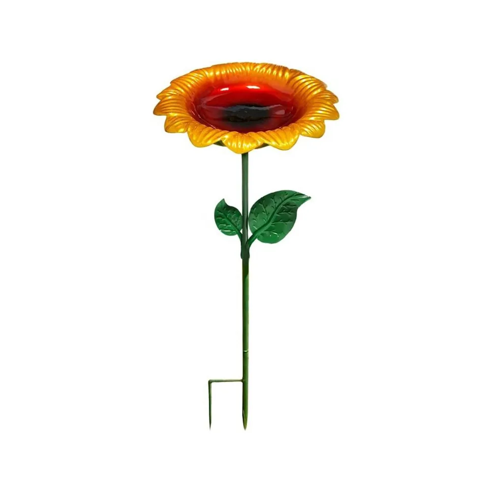 Sunflower Bird Bath Stake