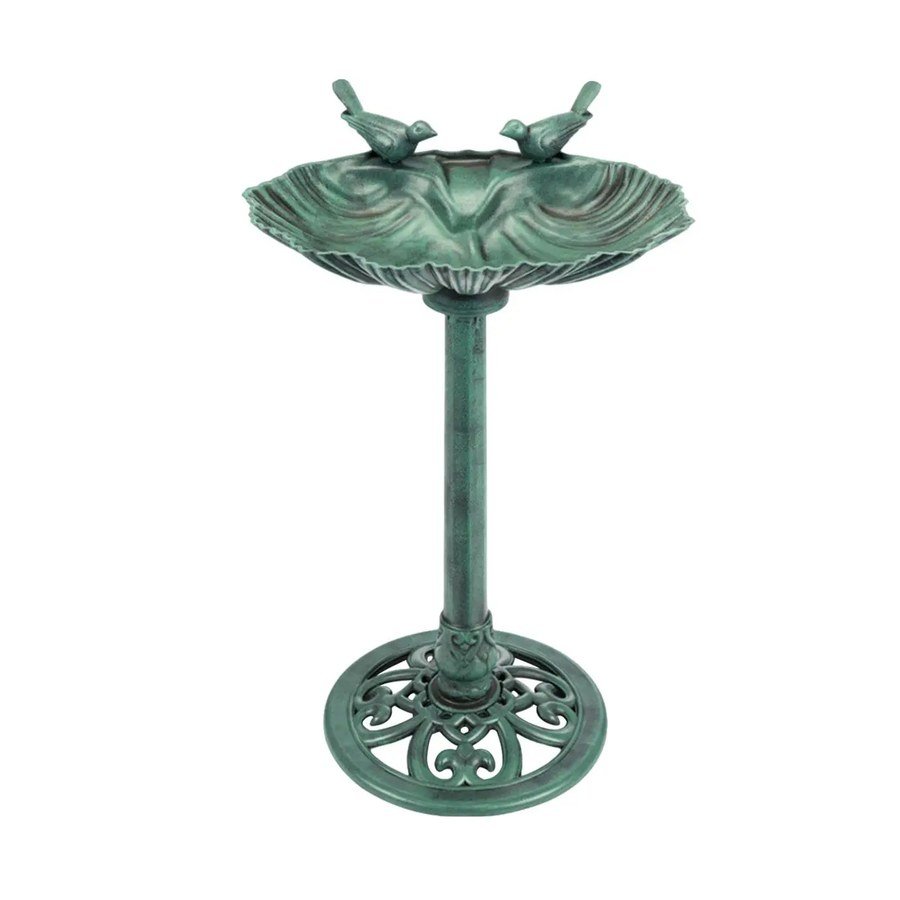 Verdigris Pedestal Bird Bath