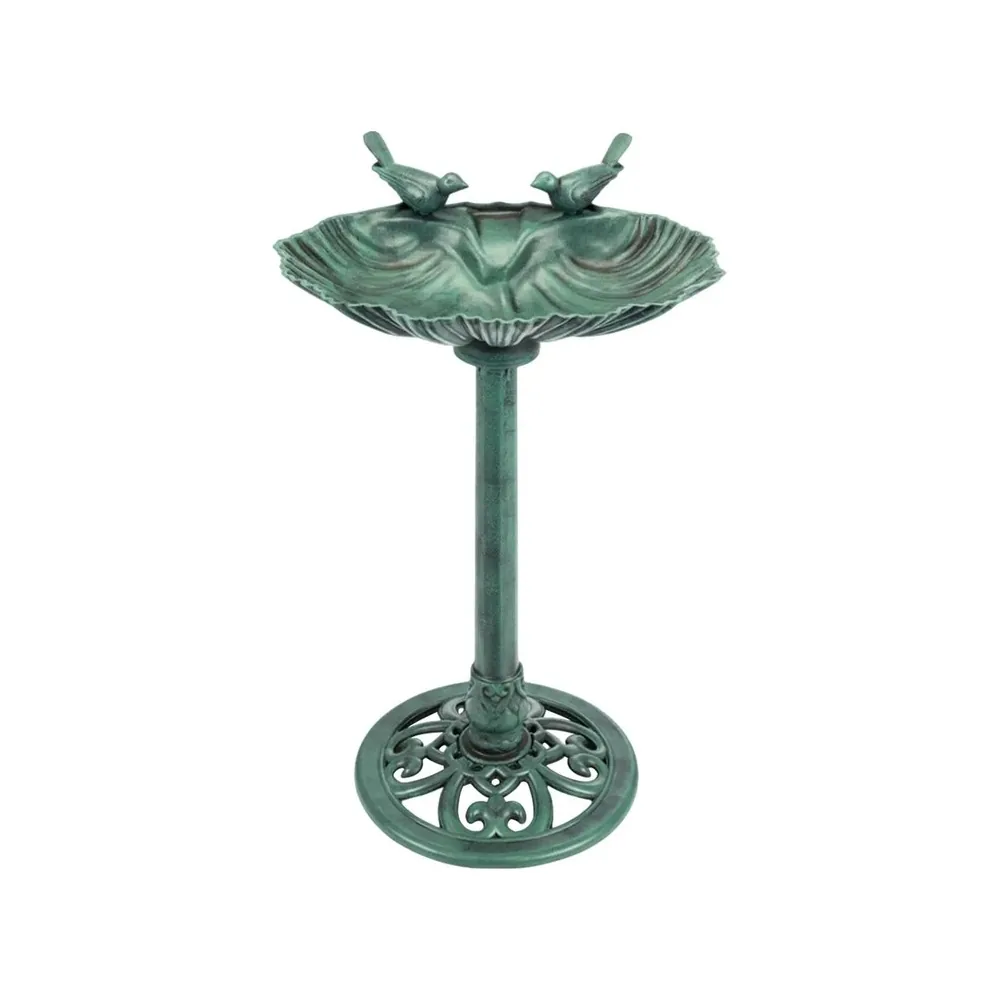 Verdigris Pedestal Bird Bath